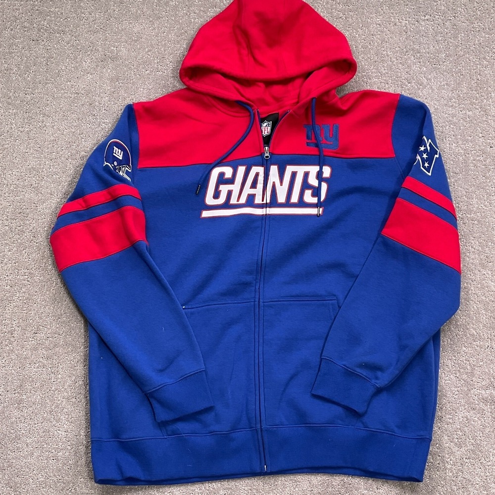G-III NFL‎ Jacket Men 3XL Red Blue New York GIANTS Full Zip Hoodie Football